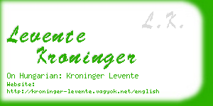 levente kroninger business card